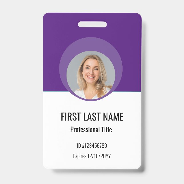 Personalized Corporate Employee ID Badge Blue (Front)