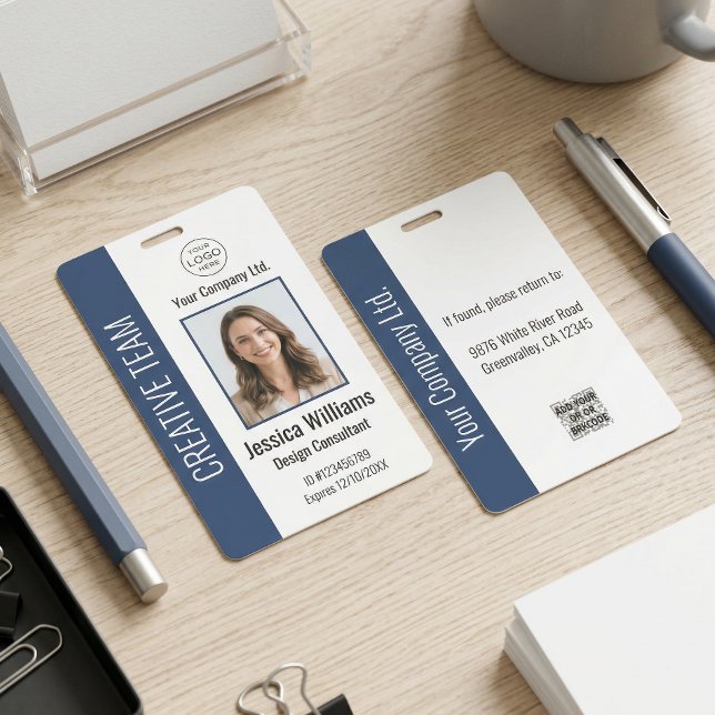Personalized Corporate Employee ID Badge Blue (Creator Uploaded)
