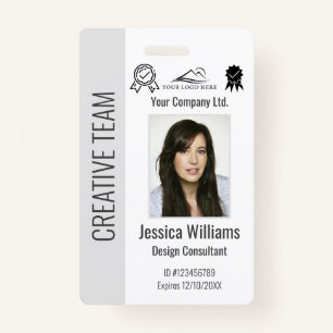 Personalized Corporate Employee ID Badge Gray