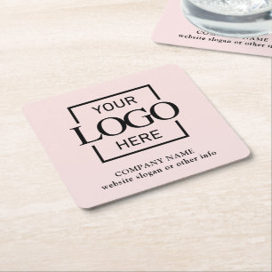 Personalized Corporate Logo Branded Promotional Square Paper Coaster