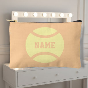 Personalized cosmetics bag pouch with tennis print