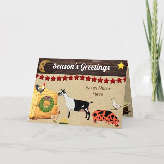 Personalized - Country Christmas Alpine Goat Card (Front)