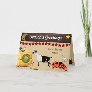 Personalized - Country Christmas Goat Card
