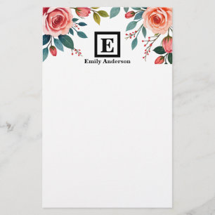 Personalized   Country Flowers Stationery