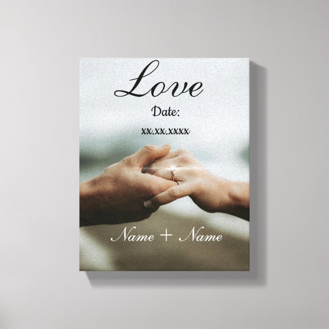 Personalized Couple Anniversary Love Canvas Print (Front)