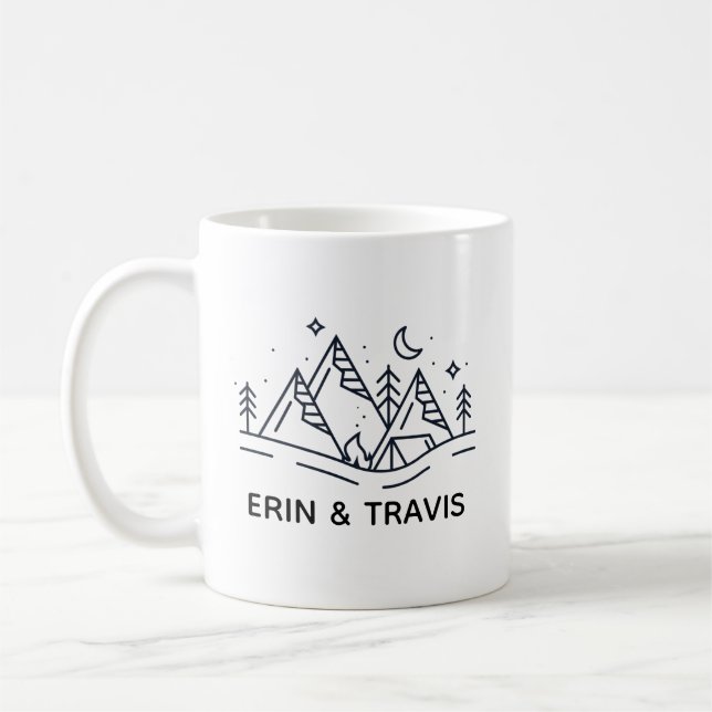 Personalized Couple Mug, Wedding Shower Gift Idea, Coffee Mug (Left)