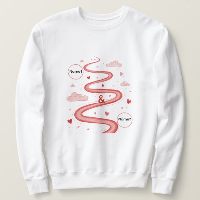 Personalized Couple Names Love Sweatshirt (Design Front)