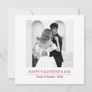 Personalized Couple Names & Year - Elegant Photo  Holiday Card