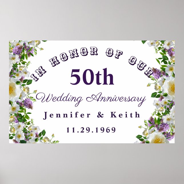 Personalized Couples 50th Wedding Anniversary Poster (Front)