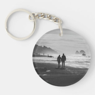 Personalized Couples Circle Keychain