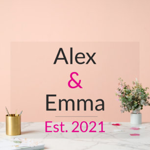 Personalized Couples Mug – Custom Names & Year Gif Acrylic Sign