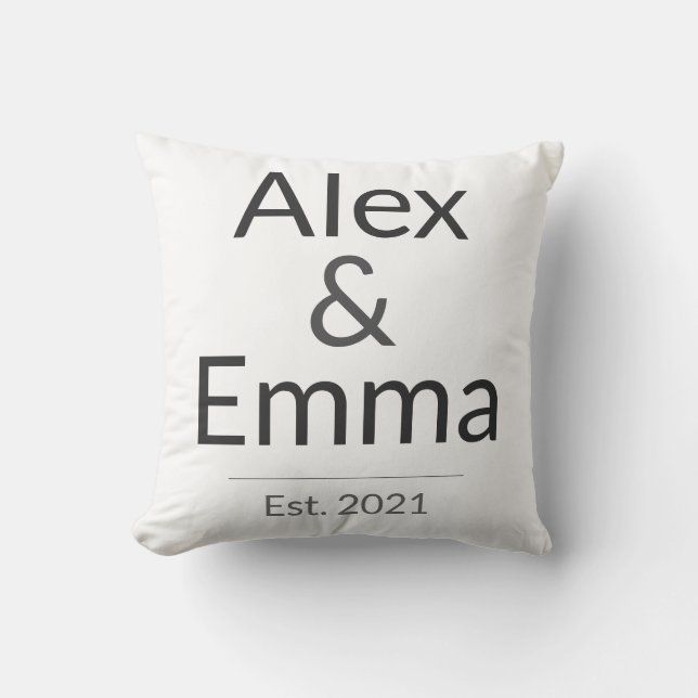 Personalized Couples Mug – Custom Names & Year Gif Cushion (Front)
