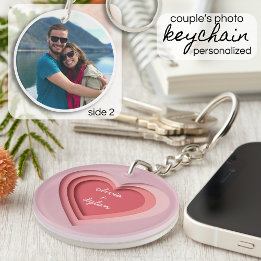Personalized Couple's Names Photo Key Ring