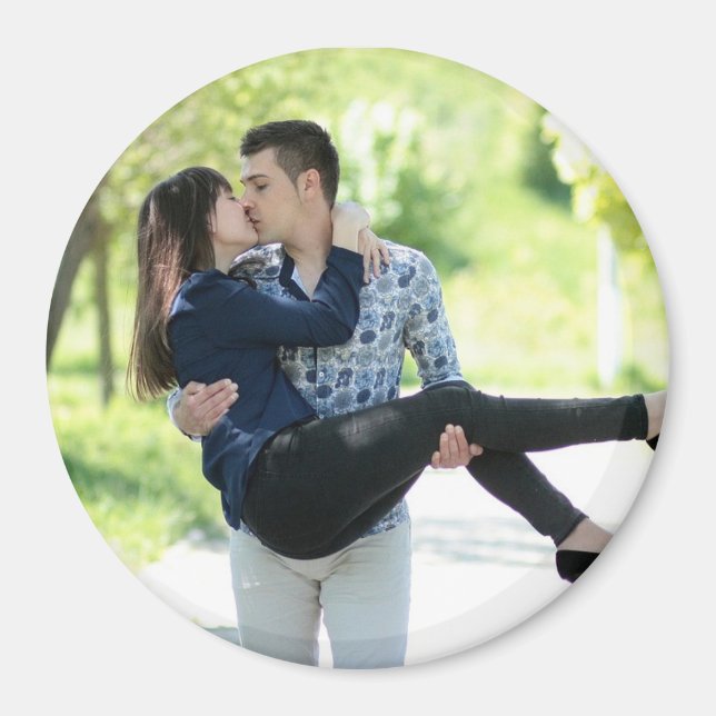 Personalized Couples Photo Magnet (Front)