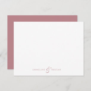 Personalized Couples Stationery Dusty Rose Card