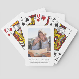 Personalized Couples Travel Hiking Backpacking  Playing Cards