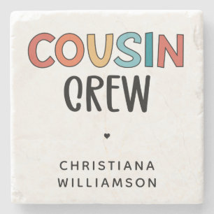 Personalized Cousin Crew Matching Cousins Gift Stone Coaster