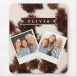 Personalized Cow Print Cowgirl Western Style Gift Mouse Pad<br><div class="desc">There is something timeless and effortlessly cool about cow print. It seems fun, fashionable, and a touch daring because it combines rustic charm with contemporary design. This personalized cow print collection was created for people who love western inspired aesthetics, cozy country vibes, and designs that feel both trendy and personal....</div>