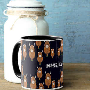 Personalized Cow with horns Mug
