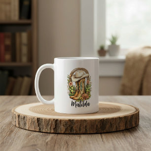Personalized cowgirl boots coffee mug