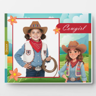 Personalized Cowgirl Tabletop Photo Plaque