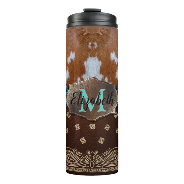 Personalized Cowgirl Thermal Coffee Tumbler (Front)