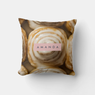 Personalized Cozy Cinnamon Roll Swirl  Cushion