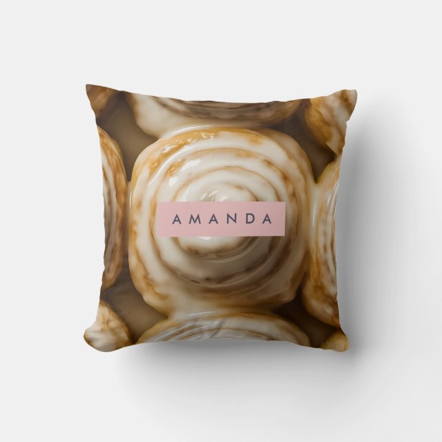 Personalized Cozy Cinnamon Roll Swirl  Cushion (Front)