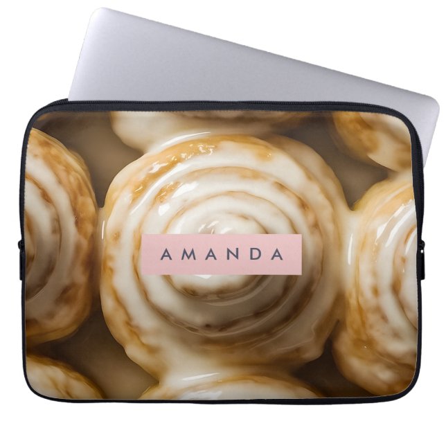 Personalized Cozy Cinnamon Roll Swirl  Laptop Sleeve (Front)