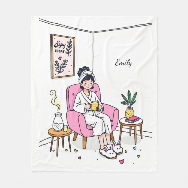Personalized Cozy Friend Gift Soft Relaxing Care Fleece Blanket (Front)