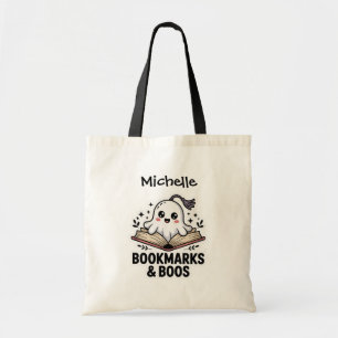 Personalized Cozy Ghost Bookmark Book Tote Bag
