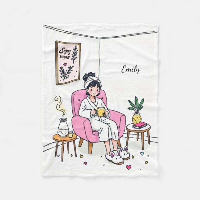 Personalized Cozy Granddaughter Gift Soft Relaxing Fleece Blanket (Front)
