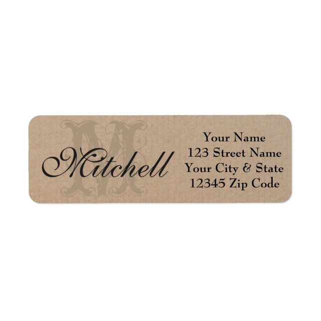 Personalized craft paper return address labels (Front)