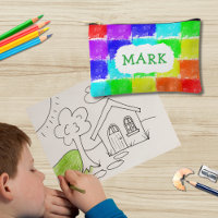 Personalized Crayon Blocks Kids Pencils Case