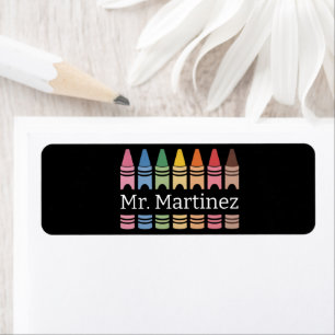 Personalized Crayon Teacher Name Cute Back School