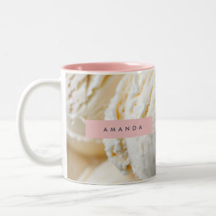 Personalized Creamy Vanilla Ice Cream Two-Tone Coffee Mug