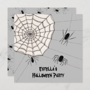 Personalized Creepy Spiders Halloween Invitation