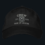 Personalized Crew Nautical Star Embroidery Embroidered Hat<br><div class="desc">A Classic crossed anchors nautical style with a star applique,  a custom embroidered cap for a crew member of special occasions. 
 
 


 
Use the "Message" link to contact us with your special design requests or for some assistance with any of your customization needs.</div>