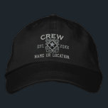 Personalized Crew Nautical Star Embroidery Embroidered Hat<br><div class="desc">A Classic crossed anchors nautical style with a star applique,  a custom embroidered cap for a crew member of special occasions. 
 
 


 
Use the "Message" link to contact us with your special design requests or for some assistance with any of your customization needs.</div>