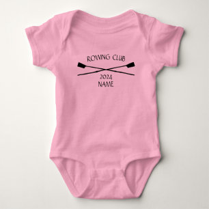 Personalized Crew Rowing Logo Oars Team Name Year  Baby Bodysuit