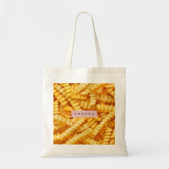 Personalized Crinkle Cut French Fries Design Tote Bag (Front)