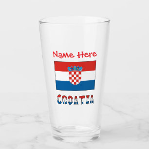 Personalized Croatia Flag  Glass