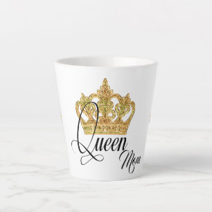Personalized Crown Queen Mom Latte Mug