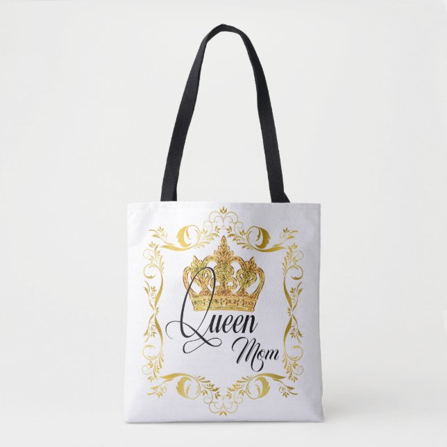 Personalized Crown Queen Mom - Tote Bag (Front)