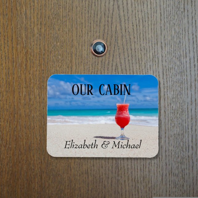 Personalized Cruise Door Beach Ocean Cocktail Magnet (Creator Uploaded)