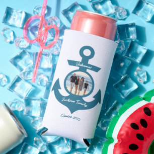 Personalized Cruise Family Trip with Your Photo Seltzer Can Cooler