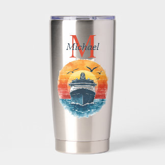 Personalized Cruise Ship Sunset Vacation Insulated Tumbler