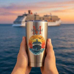 Personalized Cruise Ship Sunset Vacation Insulated Tumbler