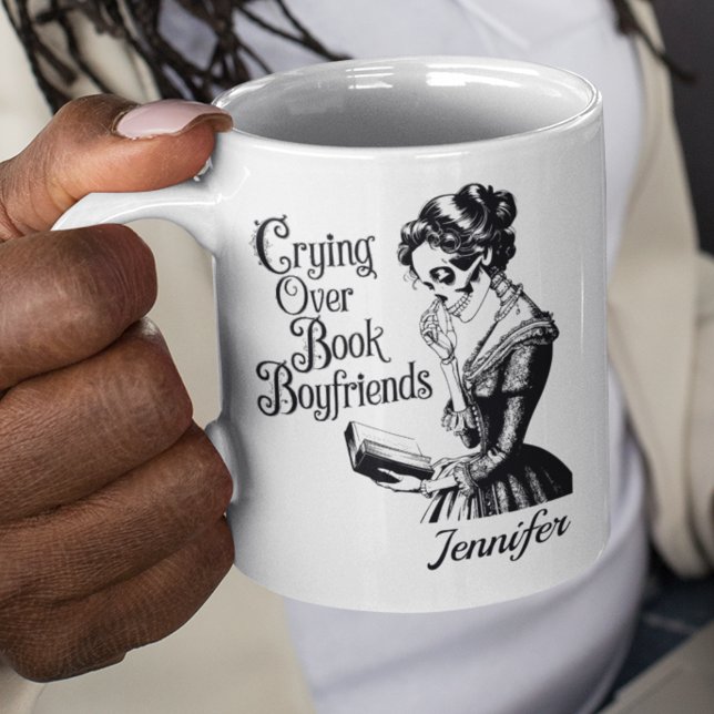 Personalized Crying Over Book Boyfriends Bookworms Coffee Mug (Crying over book boyfriends mug)