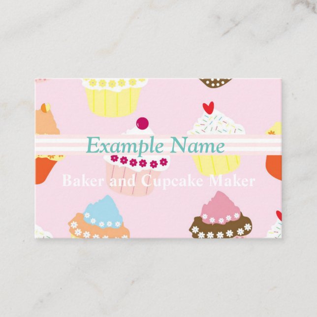 Personalized "Cupcakes" Business Card (UK/Euro) (Front)